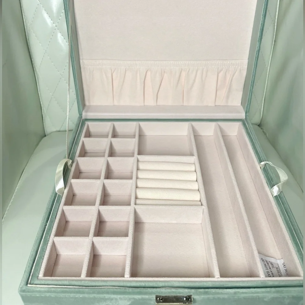 💎Elegant Turquoise Velvet Jewelry Organizer Box💎